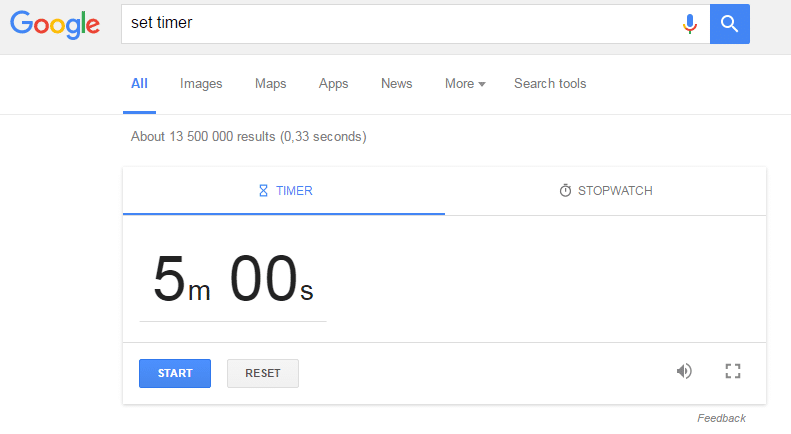 Google Set a Timer