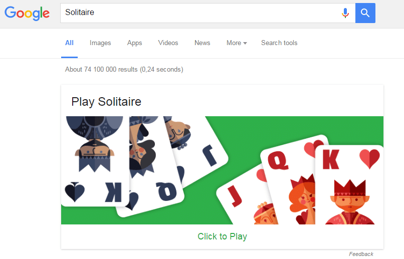 Google Solitaire Game